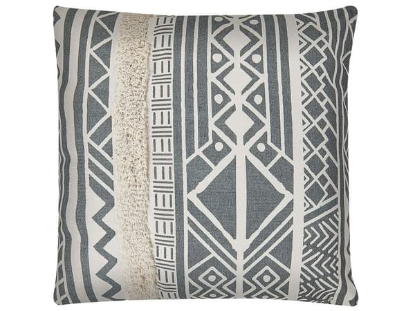 Set med 2 LAURUS prydnadskuddar 45 x 45 cm Grå Geometriskt mönster Lumarko!