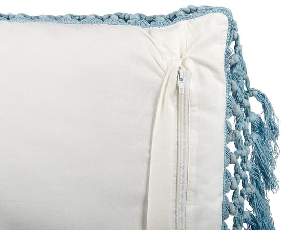 Set med 2 prydnadskuddar PALLIDA bomull 45 x 45 cm blå blommönster Lumarko!