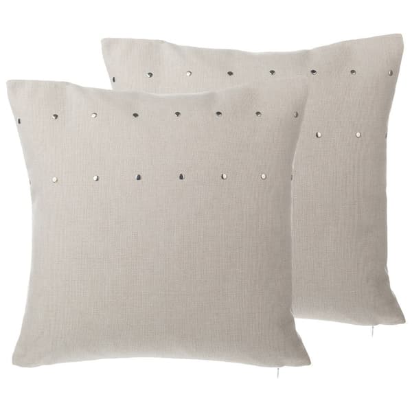 Set med 2 GAURA prydnadskuddar 45 x 45 cm ljusbeige enfärgade Lumarko!