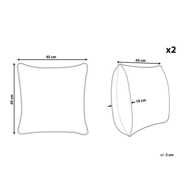 Set med 2 prydnadskuddar MIMISAL bomull 45 x 45 cm brun orientaliskt mönster Lumarko!