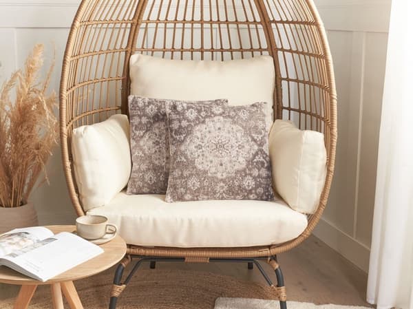 Set med 2 prydnadskuddar MIMISAL bomull 45 x 45 cm brun orientaliskt mönster Lumarko!
