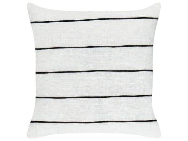 Sæt med 2 MILAS hørpyntepuder 50 x 50 cm Sort/hvid stribet Lumarko!