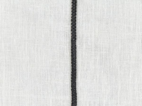 Sæt med 2 MILAS hørpyntepuder 50 x 50 cm Sort/hvid stribet Lumarko!