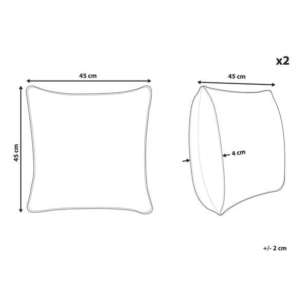 Set med 2 prydnadskuddar SURMI Fuskpäls 45 x 45 cm Ljusbrun Enfärgad Lumarko!