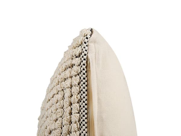 Pyntepude IRESINE Bomuld 45 x 45 cm Beige Geometrisk mønster Lumarko!