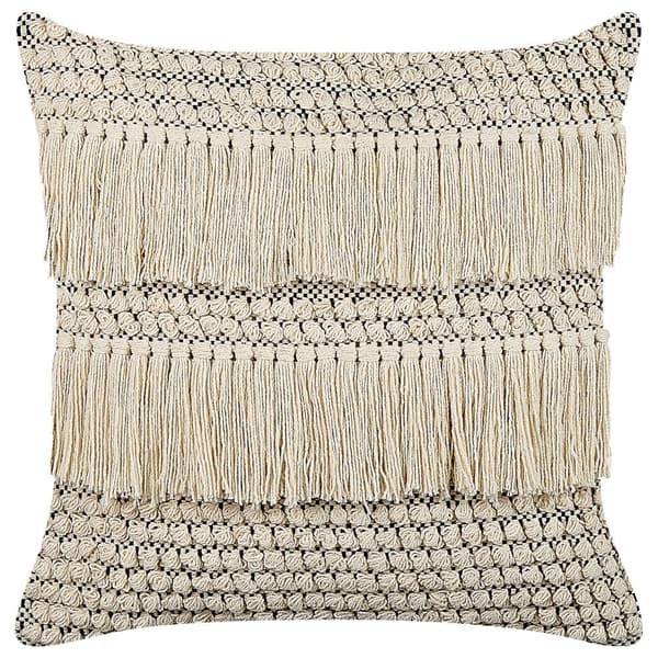 Pyntepude IRESINE Bomuld 45 x 45 cm Beige Geometrisk mønster Lumarko!