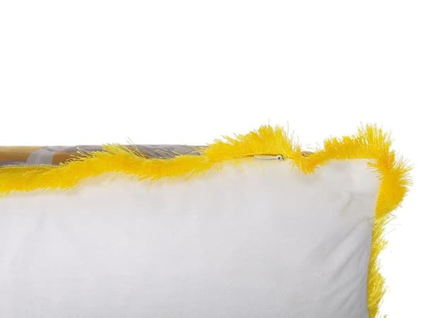 Set med 2 prydnadskuddar MANJU sammet 45 x 45 cm gult djurmönster Lumarko!