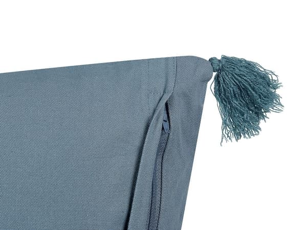 Prydnadskudde SETARIA Sammet 45 x 45 cm Mörkblå Växtmönster Lumarko!