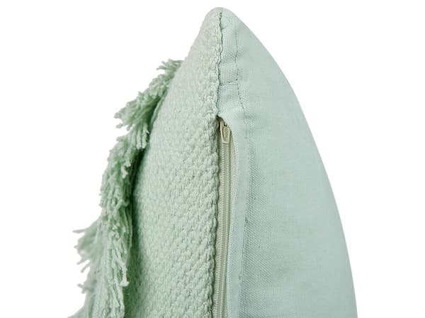 Set med 2 BACOPA prydnadskuddar i bomull 45 x 45 cm Grönt sicksackmönster Lumarko!