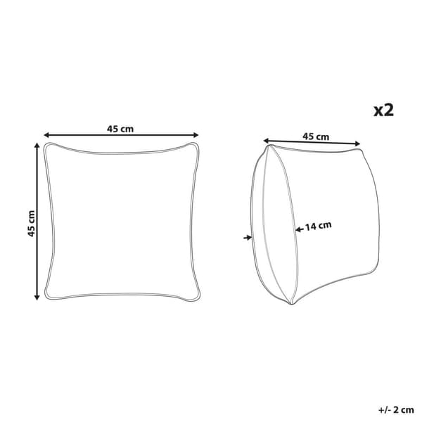 Set med 2 BACOPA prydnadskuddar i bomull 45 x 45 cm Grönt sicksackmönster Lumarko!