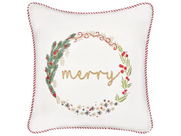 Set med 2 EUCHARIS sammetsprydnader 45 x 45 cm Vitt julmönster Lumarko!