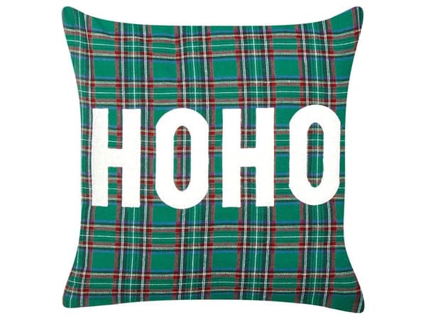 Set med 2 JOYCANDY prydnadskuddar 45 x 45 cm Grönt julmönster Lumarko!