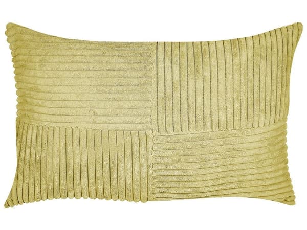 Set med 2 prydnadskuddar MILLET Corduroy 30 x 50 cm Olivgrön Geometriskt mönster Lumarko!