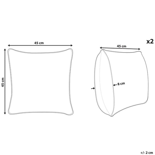 Set med 2 prydnadskuddar SOLROS Sammet 45 x 45 cm Mörkgrönt växtmönster Lumarko!