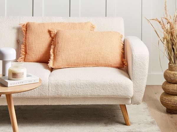 Set med 2 TANSY prydnadskuddar i bomull 40 x 60 cm Orange Enfärgade Lumarko!