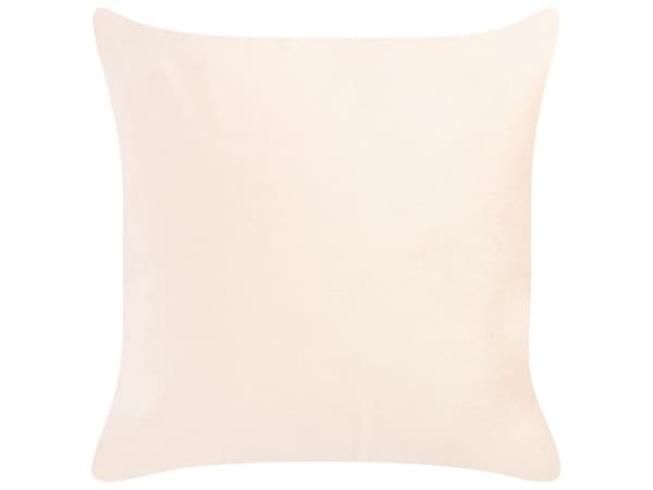 Sæt med 2 pyntepuder YARROW fløjl 45 x 45 cm beige geometrisk mønster Lumarko!