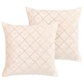 Miniatyrbillede 1 af 8: Sæt med 2 pyntepuder YARROW fløjl 45 x 45 cm beige geometrisk mønster Lumarko!