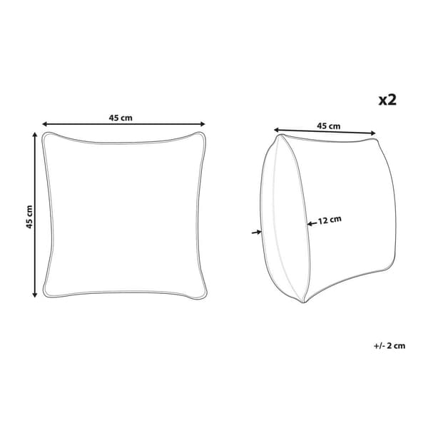 Set med 2 NOLANA prydnadskuddar 45 x 45 cm Enfärgad grå Lumarko!