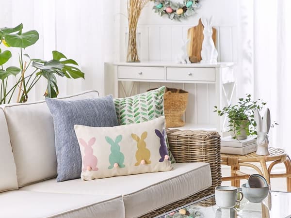 Set med 2 prydnadskuddar CLUSIA 30 x 50 cm Beige Djurmönster Lumarko!