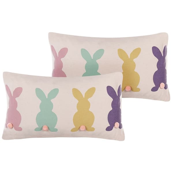Set med 2 prydnadskuddar CLUSIA 30 x 50 cm Beige Djurmönster Lumarko!