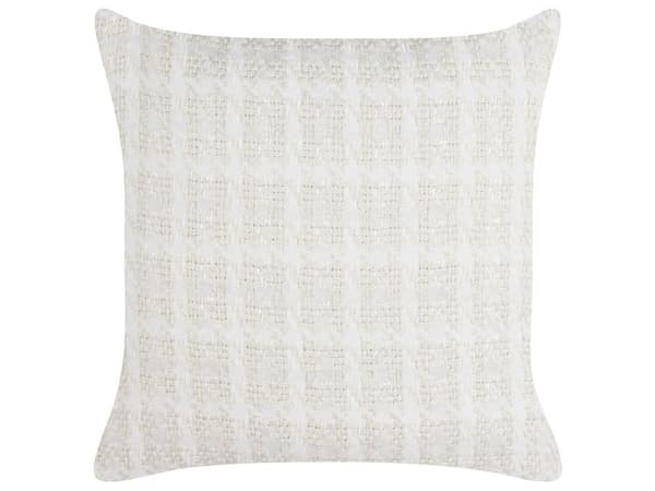 Set med 2 DOURIS prydnadskuddar 45 x 45 cm ljusbeige rutig Lumarko!
