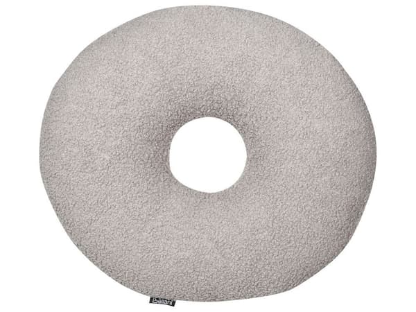 Set med 2 HESPERIS Boucle prydnadskuddar ljusgrå enfärgade Lumarko!