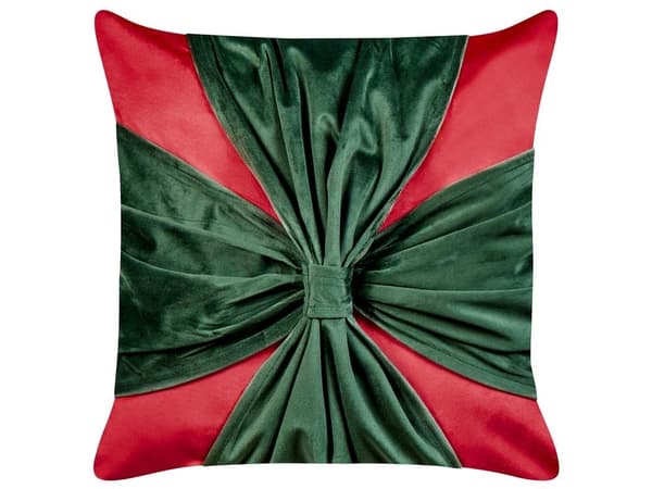 Set med 2 MARSHMALLOW sammetsprydnader 45 x 45 cm Rött julmönster Lumarko!