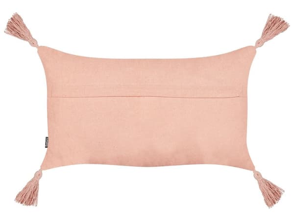 Sæt med 2 pyntepuder VALVARIA Bomuld 30 x 50 cm Fersken Zigzag-mønster Lumarko!