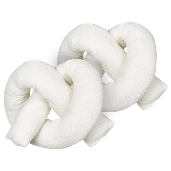 Set med 2 GLADIOLUS Bouclé prydnadskuddar 172 x 14 cm Offwhite Enfärgade Lumarko!