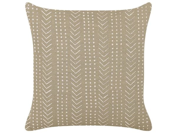 Set med 2 prydnadskuddar SENECIO Bomull 45 x 45 cm Beige Geometriskt mönster Lumarko!