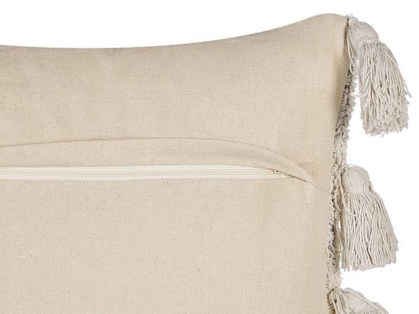 BOUVARDIA Dekorativ Kudde Bomull 45 x 45 cm Grå Sicksackmönster Lumarko!