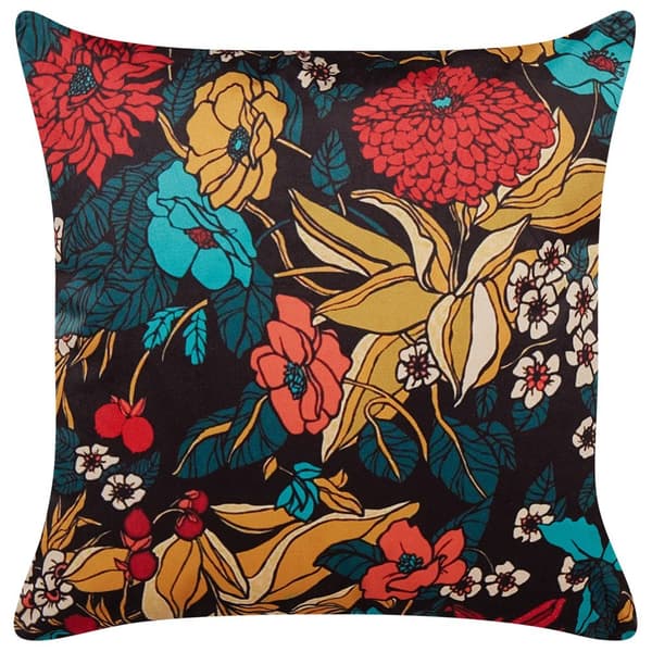 PROTEA Fløjlspude 45 x 45 cm Farverigt blomstermønster Lumarko!