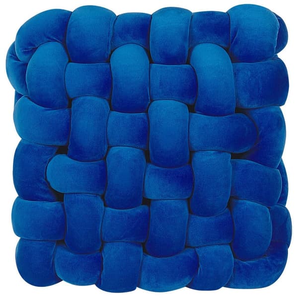 SIRALI Prydnadskudde i sammet 30 x 30 cm enfärgad blå Lumarko!