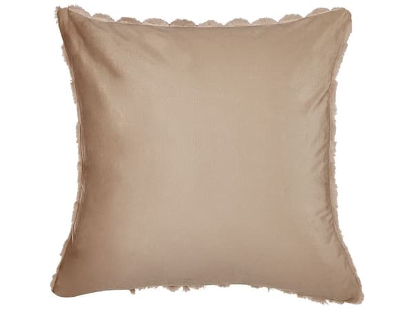 Set med 2 prydnadskuddar PURSLANE Fuskpäls 43 x 43 cm Sand Geometriskt mönster Lumarko!