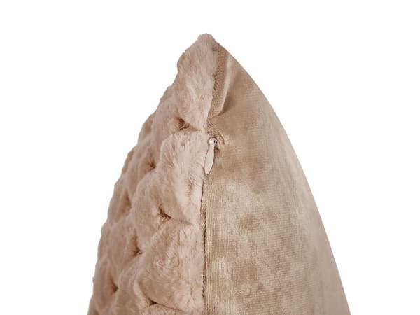Set med 2 prydnadskuddar PURSLANE Fuskpäls 43 x 43 cm Sand Geometriskt mönster Lumarko!
