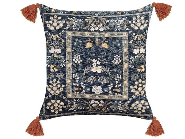 Set med 2 PANAX sammetsprydnader 45 x 45 cm Färgglatt blommönster Lumarko!
