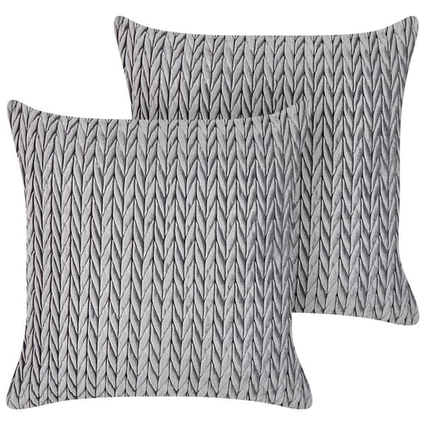 Sæt med 2 ECLIPTA pyntepuder 45 x 45 cm Ensfarvet grå Lumarko!