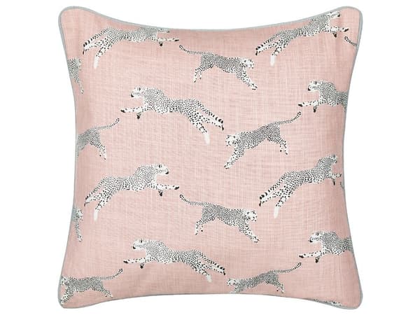 Set med 2 ARALES prydnadskuddar bomull 45 x 45 cm Pastellrosa Djurmönster Lumarko!