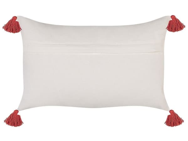 Set med 2 ANTHEMIS prydnadskuddar bomull 30 x 50 cm röda orientaliska mönster Lumarko!