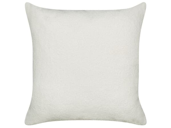 Set med 2 LEUZEA Boucle prydnadskuddar 60 x 60 cm Off-white Enfärgad Lumarko!