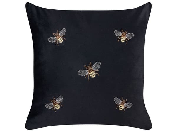 Sæt med 2 pyntepuder TALINUM fløjl 45 x 45 cm sort dyremønster Lumarko!