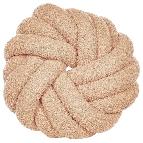AKOLA Boucle prydnadskudde 31 x 31 cm Sand Enfärgad Lumarko!