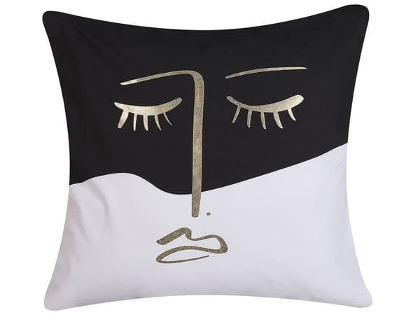 Set med 2 prydnadskuddar ABELIA Bomull 45 x 45 cm Svart/vit Abstrakt mönster Lumarko!