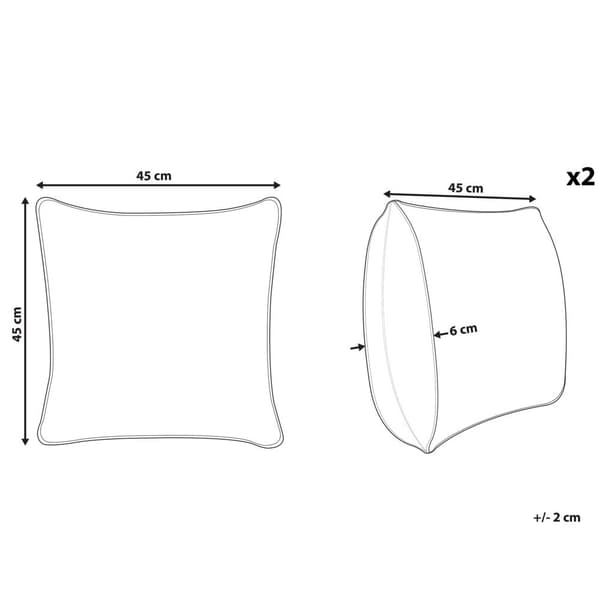 Set med 2 prydnadskuddar ABELIA Bomull 45 x 45 cm Svart/vit Abstrakt mönster Lumarko!