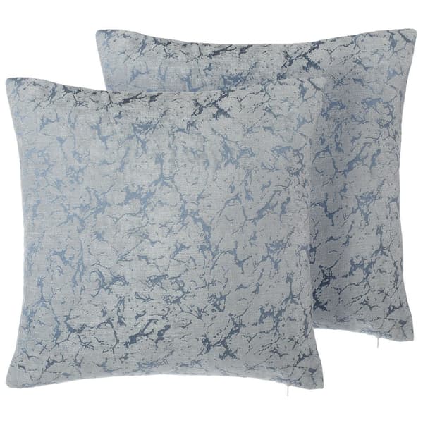 Set med 2 prydnadskuddar WISTERIA 45 x 45 cm Ljusgrå Enfärgade Lumarko!