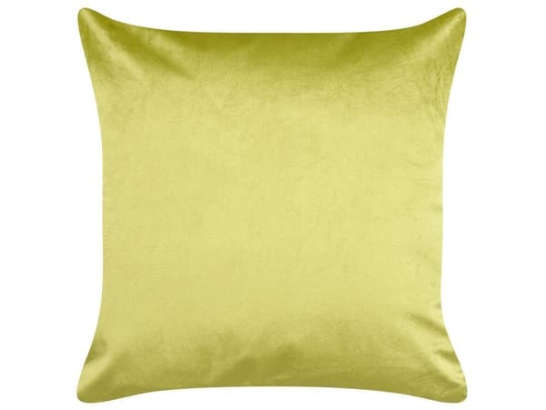 Sæt med 2 DELICIOSA fløjlsdekorationspuder 45 x 45 cm lysegrønt plantemønster Lumarko!