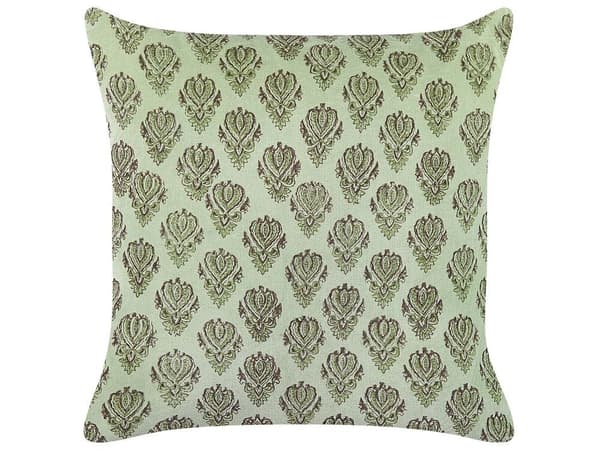 Set med 2 prydnadskuddar RUNGIA sammet 45 x 45 cm grönt blommönster Lumarko!