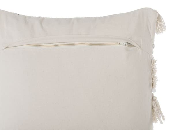 Set med 2 prydnadskuddar VILLUR Bomull 45 x 45 cm Beige Randig Lumarko!