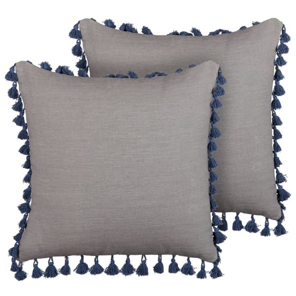 Set med 2 CARPINUS prydnadskuddar i linne 45 x 45 cm Enfärgad grå Lumarko!