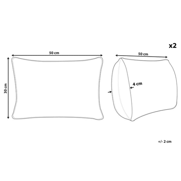 2 tuftade prydnadskuddar i bomull med fransar 30 x 50 cm flerfärgade DIJKOT Lumarko!
